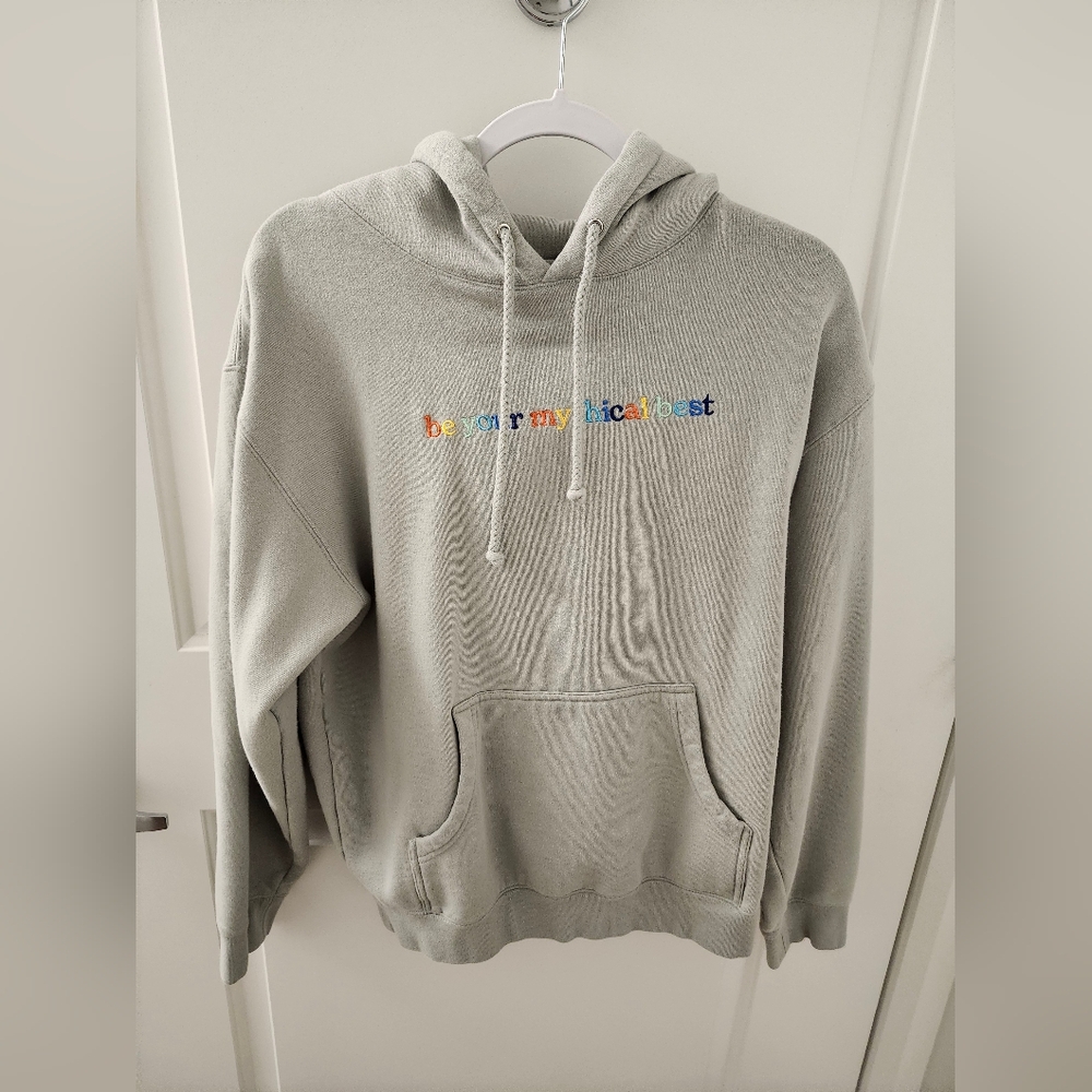 Mythical Sage Green Hoodie with Be Your Mythical Best Text